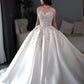 Dreamy Ball Gown Sweetheart Sleeveless White Lace Wedding Dresses With Beads C1817