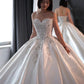 Dreamy Ball Gown Sweetheart Sleeveless White Lace Wedding Dresses With Beads C1817