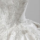 Dreamy Ball Gown Sweetheart Sleeveless White Lace Wedding Dresses With Beads C1817