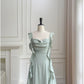 Cute A line Spaghetti Straps Sage Green Short Homecoming Dresses Party Cocktail Dress With Ruffles C1826