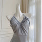 Simple A line Halter Gray Homecoming Dresses Simple Prom Dress C1837