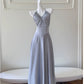 Simple A line Halter Gray Homecoming Dresses Simple Prom Dress C1837