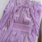 Elegant A line High Neckline Chiffon Lilac Prom Dresses Evening Dress With Ribbons C1847