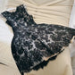 Cute A line Black Short Lace Homecoming Dresses Cocktail Dress C1849