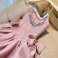 Cute A line Spaghetti Straps Short Pink Homecoming Dresses Cocktail Dress C1851