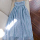 Simple A Line Spaghetti Straps Tulle Blue Prom Dress Evening Dresses C1854