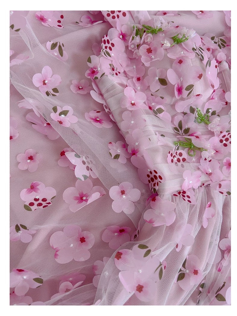 Robe de soirée modeste en tulle rose à bretelles en ligne A sans manches C1865