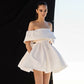 Simple Ball Gown Off The Shoulder White Homecoming Dresses 18th Birthday Outfits Party Dress C1869