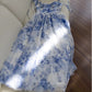 Sexy A line Spaghetti Straps Sleeveless Floral Blue Chiffon Prom Dresses C1876