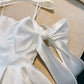 Cute A line Spaghetti Straps Bowknot White Short Homecoming Dress Birthday Dresses C1878