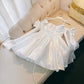 Cute A line Spaghetti Straps Bowknot White Short Homecoming Dress Birthday Dresses C1878