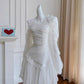 Fairytale A line Strapless White Chiffon Ruffles Homecoming Dress Birthday Dresses C1885