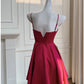 Simple A line Straps Burgundy ShortHomecoming Dress Birthday Dresses With Butterfly C1886