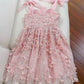 Fairytale A line Spagetti Straps Pink Short Lace Flowers Homecoming Dress Birthday Dresses C1889