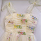 Simple A line Spaghetti Straps Floral Tulle Yellow Homecoming Dress Birthday Dresses C1891