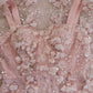 Cute A Line Straps Sleeveless Blush Pink Tulle Sequin Long Prom Dresses C1896