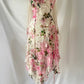 Chic A line Spaghetti Straps Floral Pink Short Homecoming Dresses Cocktail Dress With Ribbon C1938