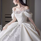 Unique Ball Gown Off The Shoulder Lace Long Wedding Dresses C193