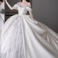 Unique Ball Gown Off The Shoulder Lace Long Wedding Dresses C193