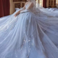 Fairytale Ball Gown Strapless Tulle Sequin Long Wedding Dresses C198