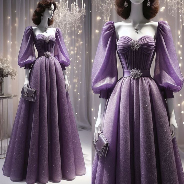 Modest A line Sweetheart Grape Long Prom Dress Evening Dresses With Beads C2027