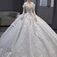 Princess Ball Gown Off The Shoulder Sequin Long Wedding Dresses C202