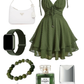 Cute A line Spaghetti Straps Green Homecoming Dress Short Birthday Outfit C2048