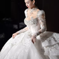 Princess Ball Gown Long Sleeves Lace Wedding Dresses C204