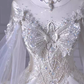 Princess Ball Gown Scoop neckline Long Sleeves Tulle Wedding Dresses C208