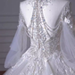 Princess Ball Gown Scoop neckline Long Sleeves Tulle Wedding Dresses C208