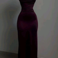 Sexy Sheath Halter Burgundy Slim Fit Long Prom Dress Evening Dresses C2094