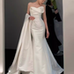Vintage Mermaid Strapless White Satin Long Wedding Dresses C20
