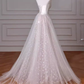 Romantic A line Strapless Tulle Long Wedding Dresses C212