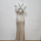 Modest Mermaid Straps Long Sequin Champagne Prom Dress Evening Dresses C2174