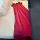 Elegant A line Spaghetti Straps Red Slim Fit Satin Prom Dress Evening Dresses C2180