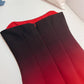 Elegant Sheath Strapless Ombre Burgundy Red Slim Fit Satin Prom Dress Evening Dresses C2181