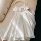 Modest A Line Spaghetti Straps White Short Satin Homecoming Dresses Party Dress C2197