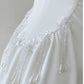 Simple A Line Straps White Satin Ankle Length Prom Dress Evening Dresses C2199