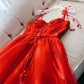 Modest A Line Spaghetti Straps Tulle Red Homecoming Dresses Birthday Outfits C2203