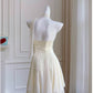 Modest A Line Halter Chiffon Ivory Short Homecoming Dresses Birthday Outfits C2208