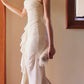 Pretty Sheath Spaghetti Straps Long Chiffon Ivory Prom Dress Evening Dresses C2209