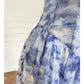 Pretty A Line Spaghetti Straps Chiffon Floral Blue Prom Dress Evening Dresses C2210