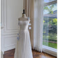 Jolie robe de bal en dentelle blanche à bretelles trapèze avec fleurs Robes de bal C2212