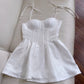 Modest A Line Spaghetti Straps White Short Homecoming Dresses Birthday Outfits C2214