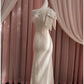 Pretty Sheath One Shoulder Sequin Slit Prom Dress White Formal Dresses C2216