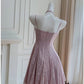 Modest A line Spaghetti Straps Lace Lilac Short Homecoming Dresses Birthday Outfits C2219