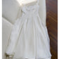 Simple A line Straps White Chiffon Ankle Length Prom Dress Formal Dresses C2221