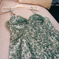 Modest Sheath Straps Sequin Green Short Homecoming Dresses Birthday Outfits With Beads C2227