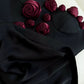 Cute A Line Straps Black Satin Homecoming Dresses Birthday Outfits With Flowers C2231