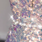 Modest Sheath Sequin Short Prom Dresses C223